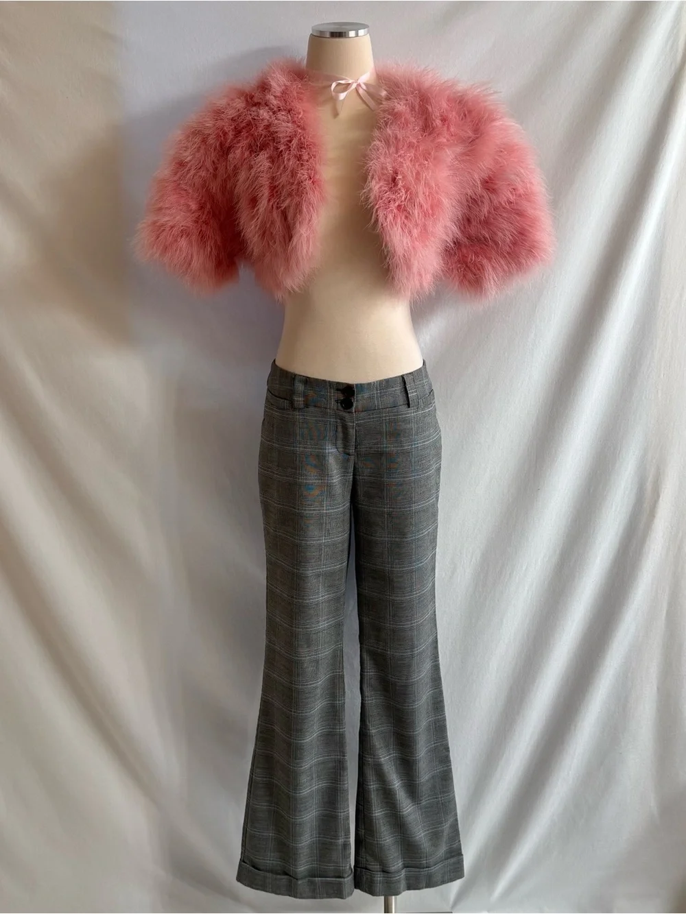 Y2K Low Rise Plaid Flare Pants